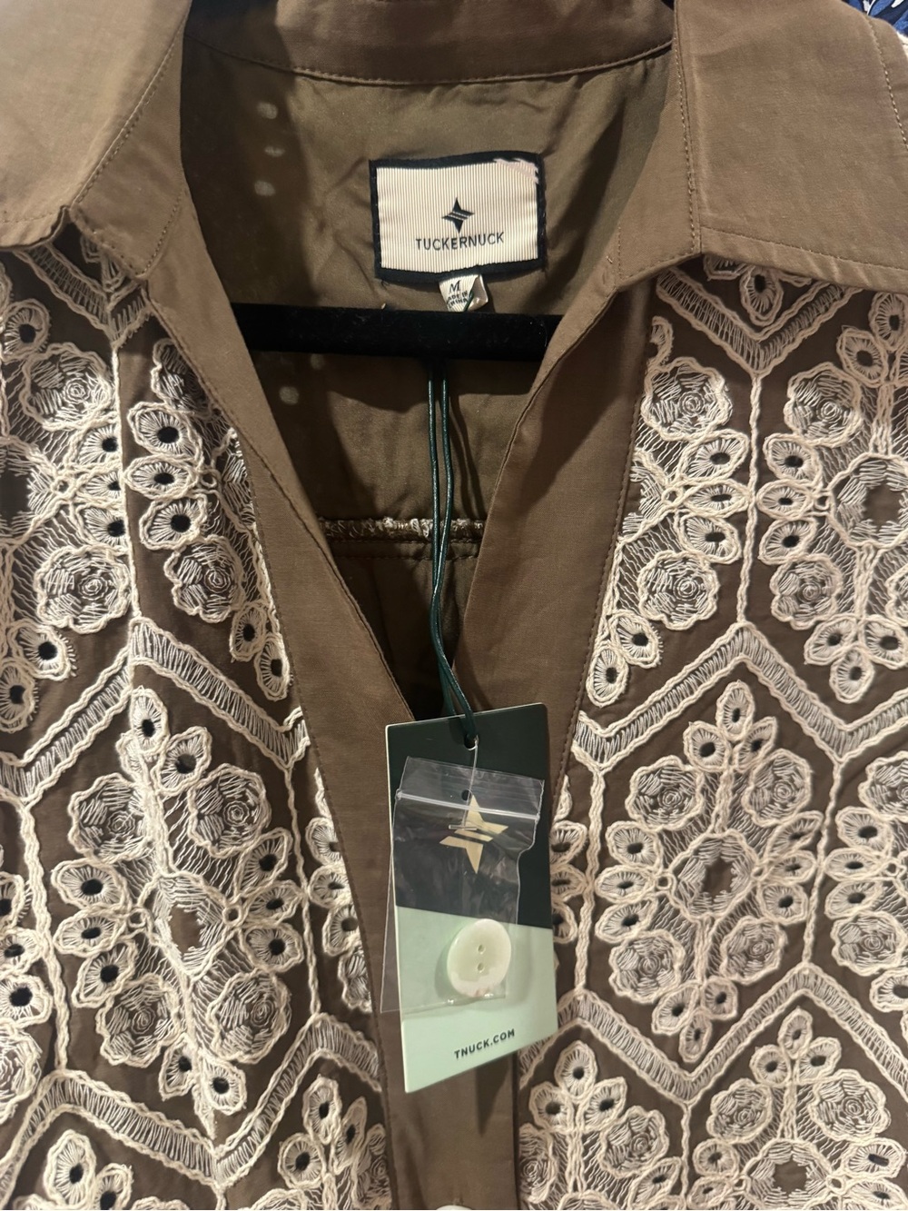 NWT Tuckernuck Collier Mocha Crochet Lace Tunic - Picture 5 of 5